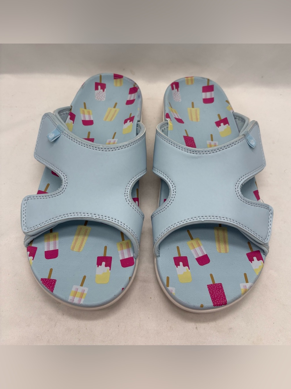Spenco Kholo Women's 9 B Orthotic Slide Sandal Adjustable Blue Popsicles Summer